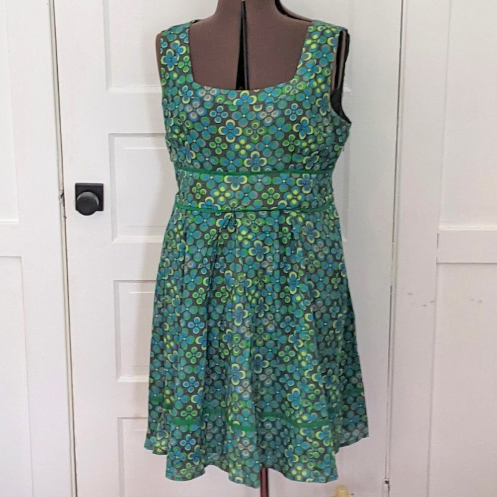 ESHAKTI Sleeveless Cotton Fit & Flare Dress Sz 18